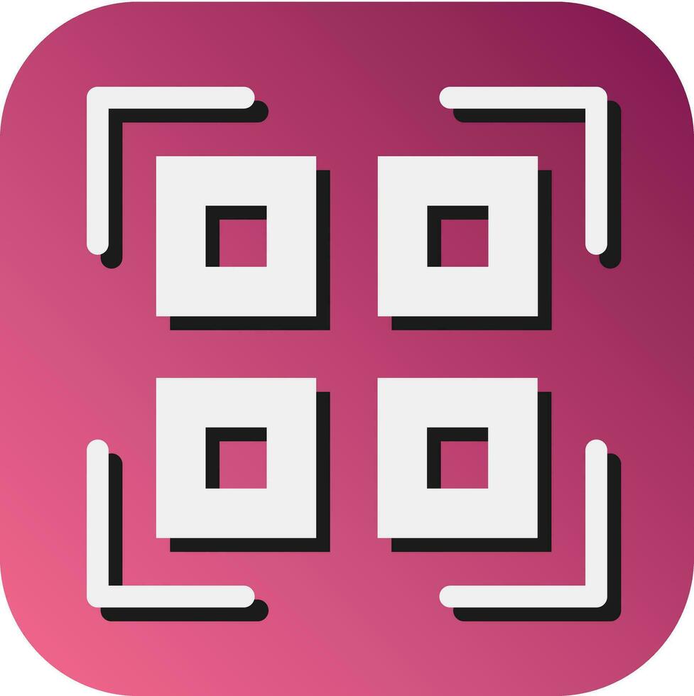 Qr Code Vector Glyph Gradient Background Icon For Personal And Commercial Use.