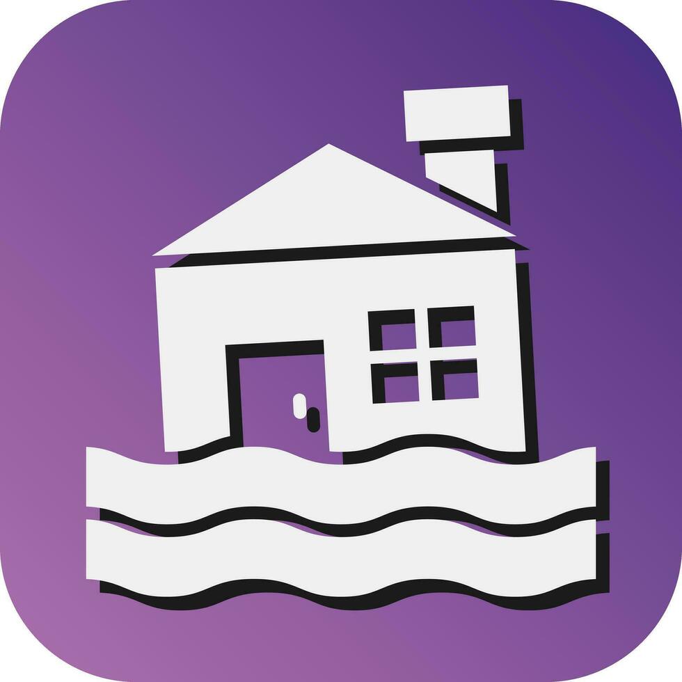 Flood Vector Glyph Gradient Background Icon For Personal And Commercial Use.