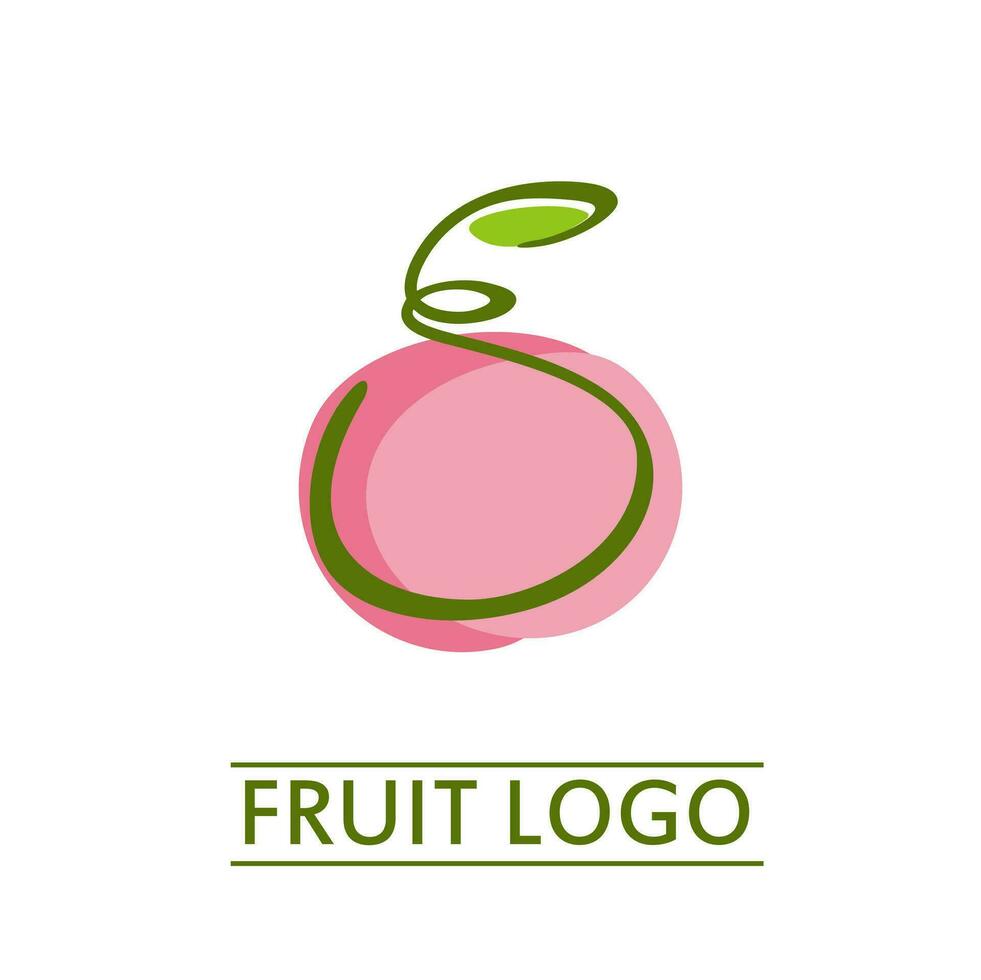 rosado melocotón Fruta jugo logo resumen sencillo concepto diseño vector ilustración