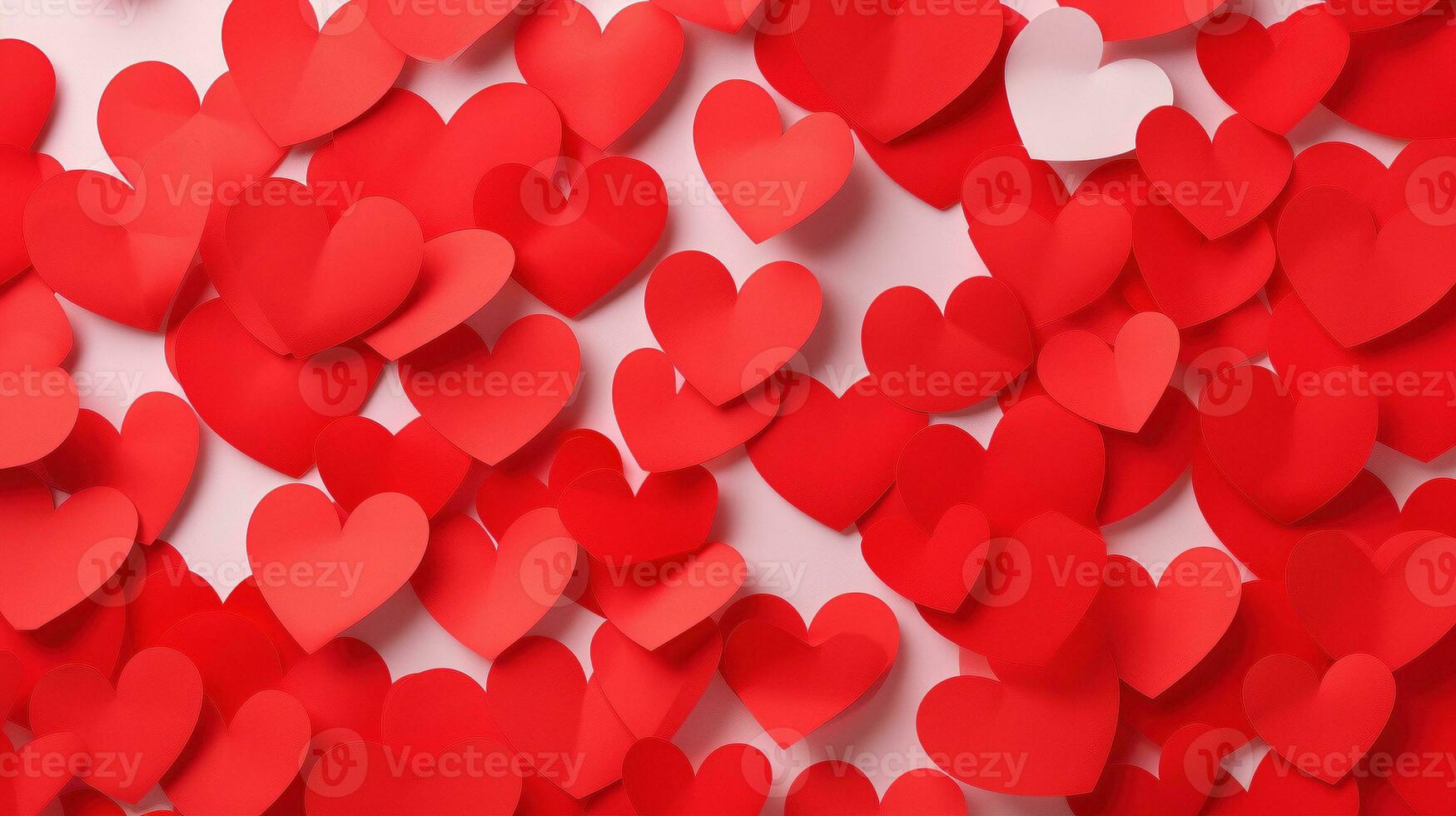 AI generated Red paper hearts 14 february ai generated background image photo