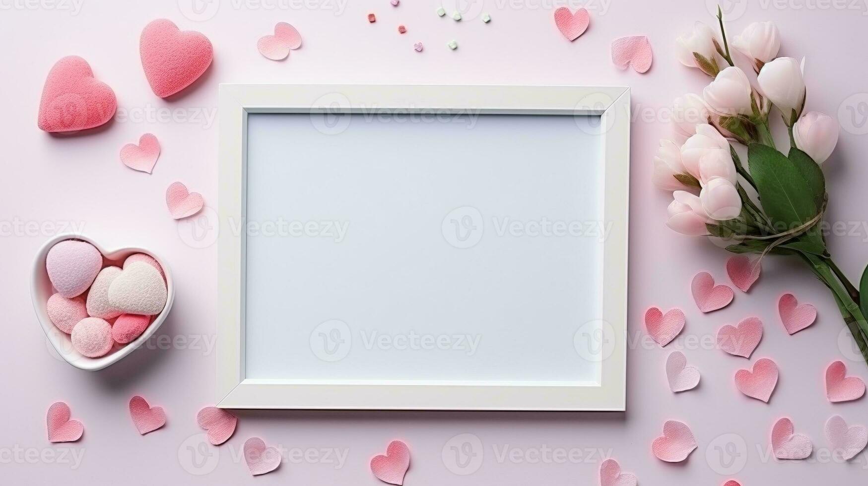 AI generated Marriage proposal spring ai generated frame mock up photo