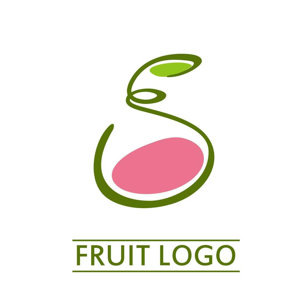 pink peach fruit juice logo abstract simple concept design vector illustration