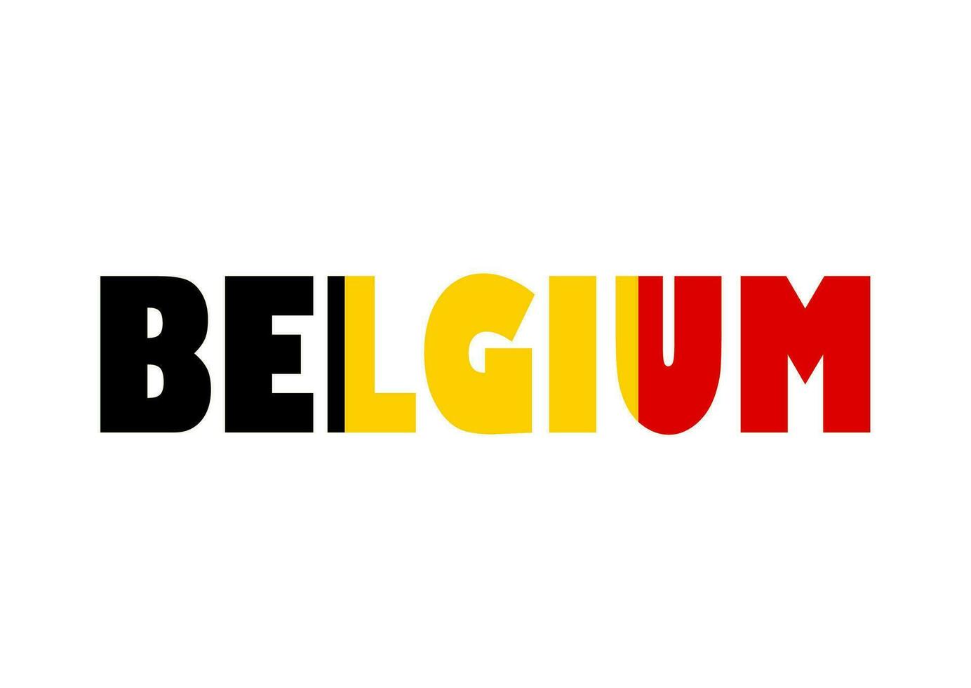 World Flag on letter Belgium flat design style vector illustration