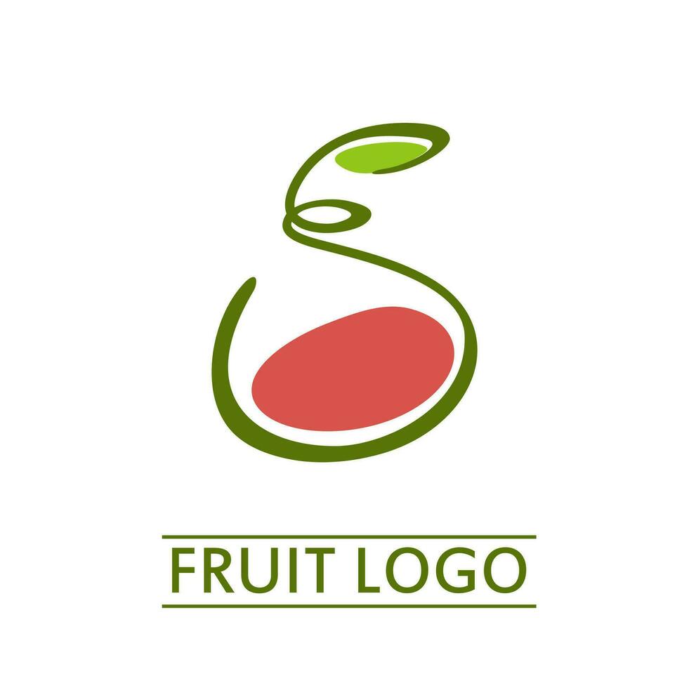 pomegranate apple fruit juice logo abstract simple concept design vector illustration