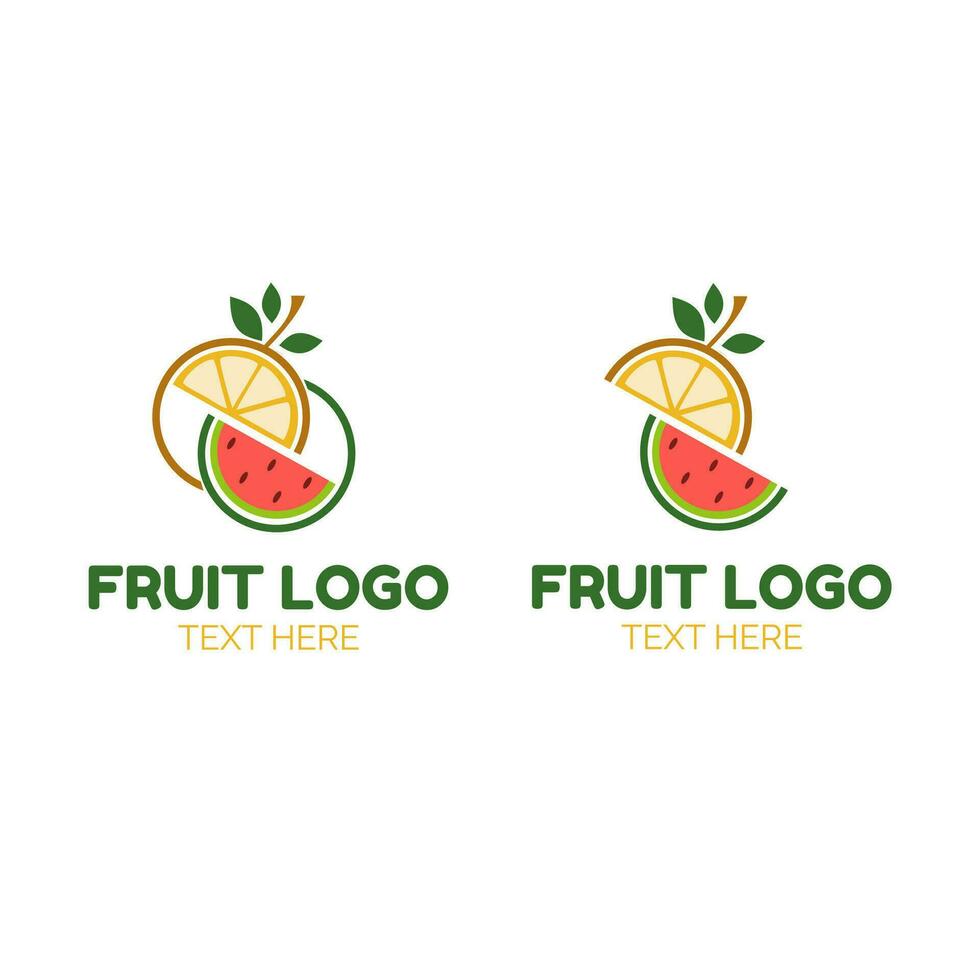 naranja sandía Fruta rebanada jugo logo sencillo concepto diseño vector ilustración