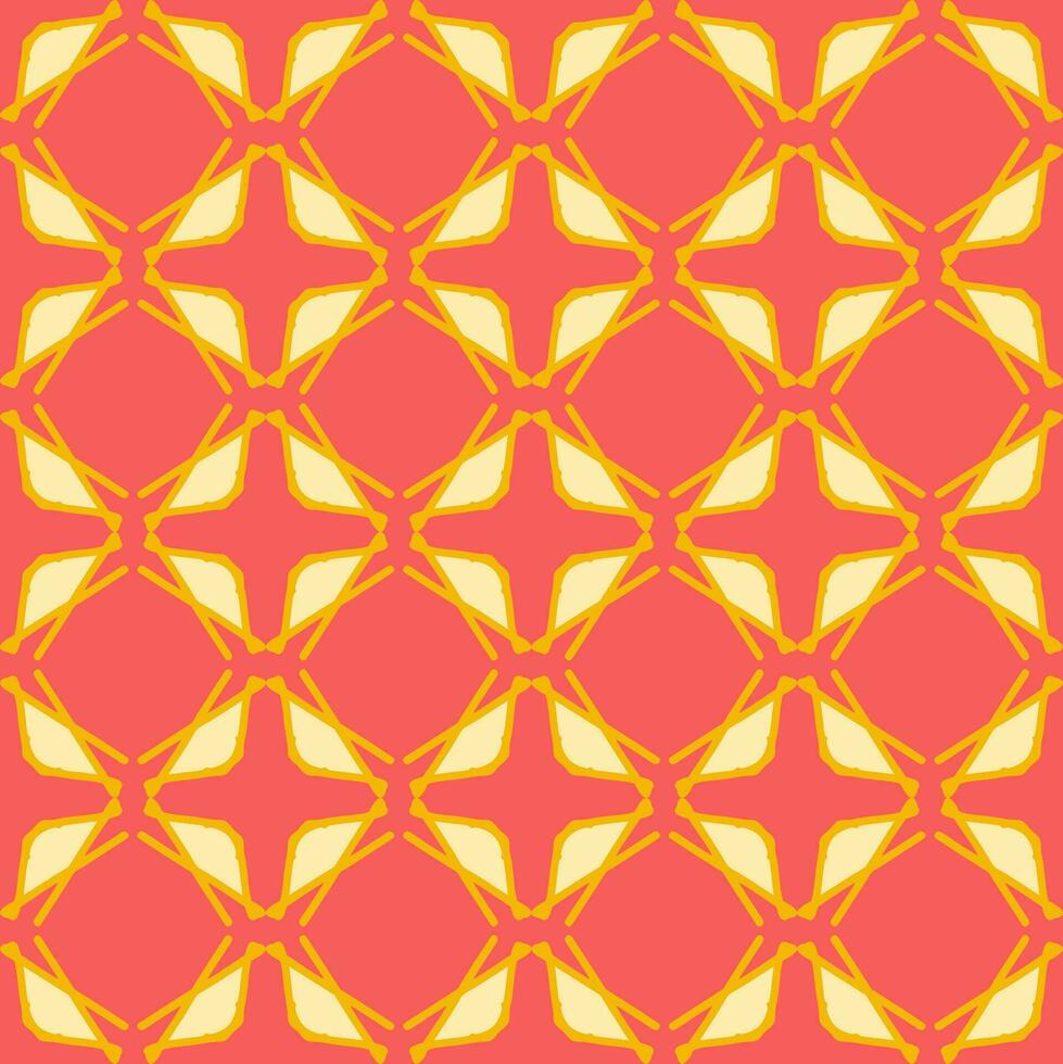 yellow red mandala floral creative seamless design background vector