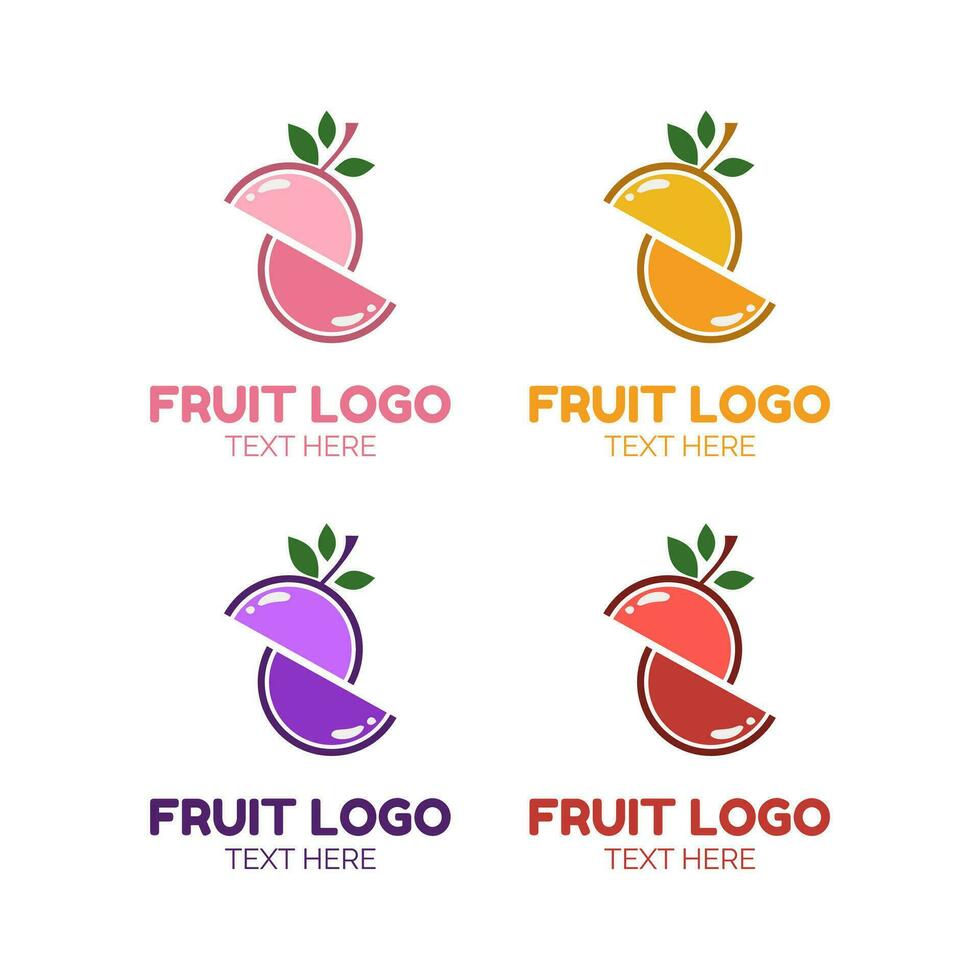Fruta rebanada jugo logo sencillo concepto diseño vector ilustración