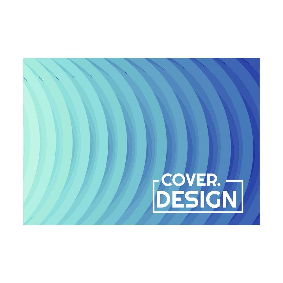 colorful blue water spring spiral halftone gradient simple landscape cover design vector illustration