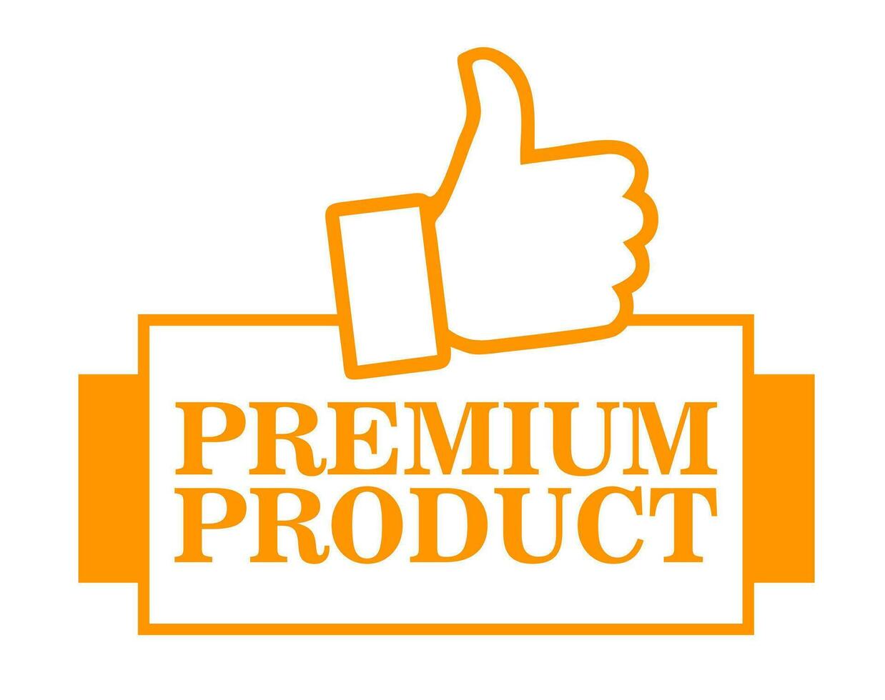 Premium Product Thumb Tag Banner Illustration. Orange Vector Element for shop retail