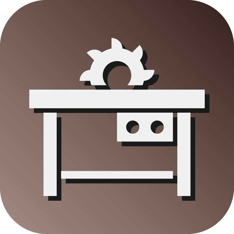 Table Saw Vector Glyph Gradient Background Icon For Personal And Commercial Use.