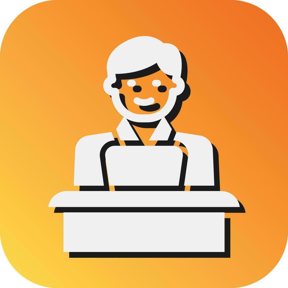 Blogger Vector Glyph Gradient Background Icon For Personal And Commercial Use.