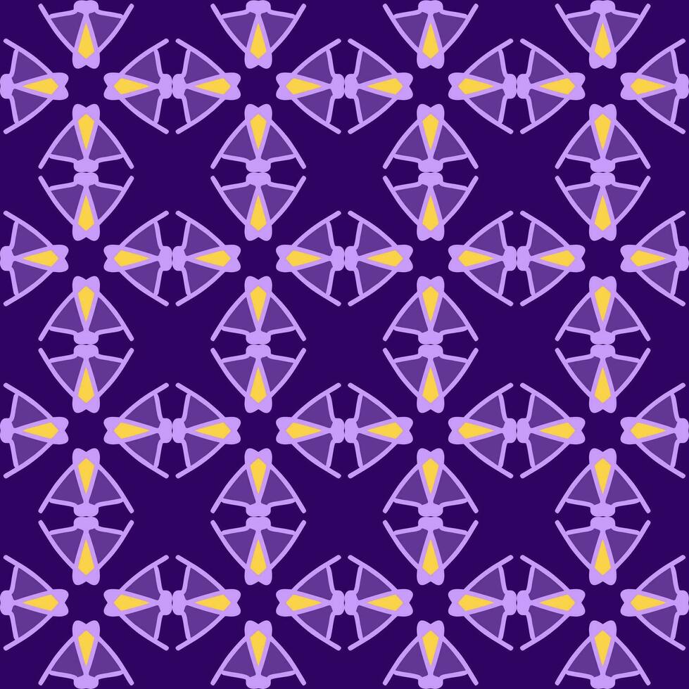 yellow purple magenta violet lavender mandala seamless pattern floral flower creative vintage design background vector illustration