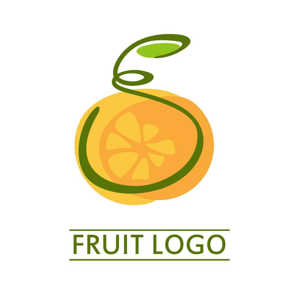 naranja Fruta jugo logo resumen sencillo concepto diseño vector ilustración