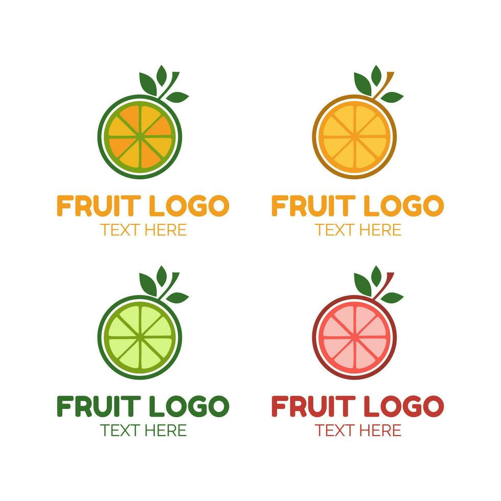 Fruta jugo logo sencillo concepto diseño vector ilustración