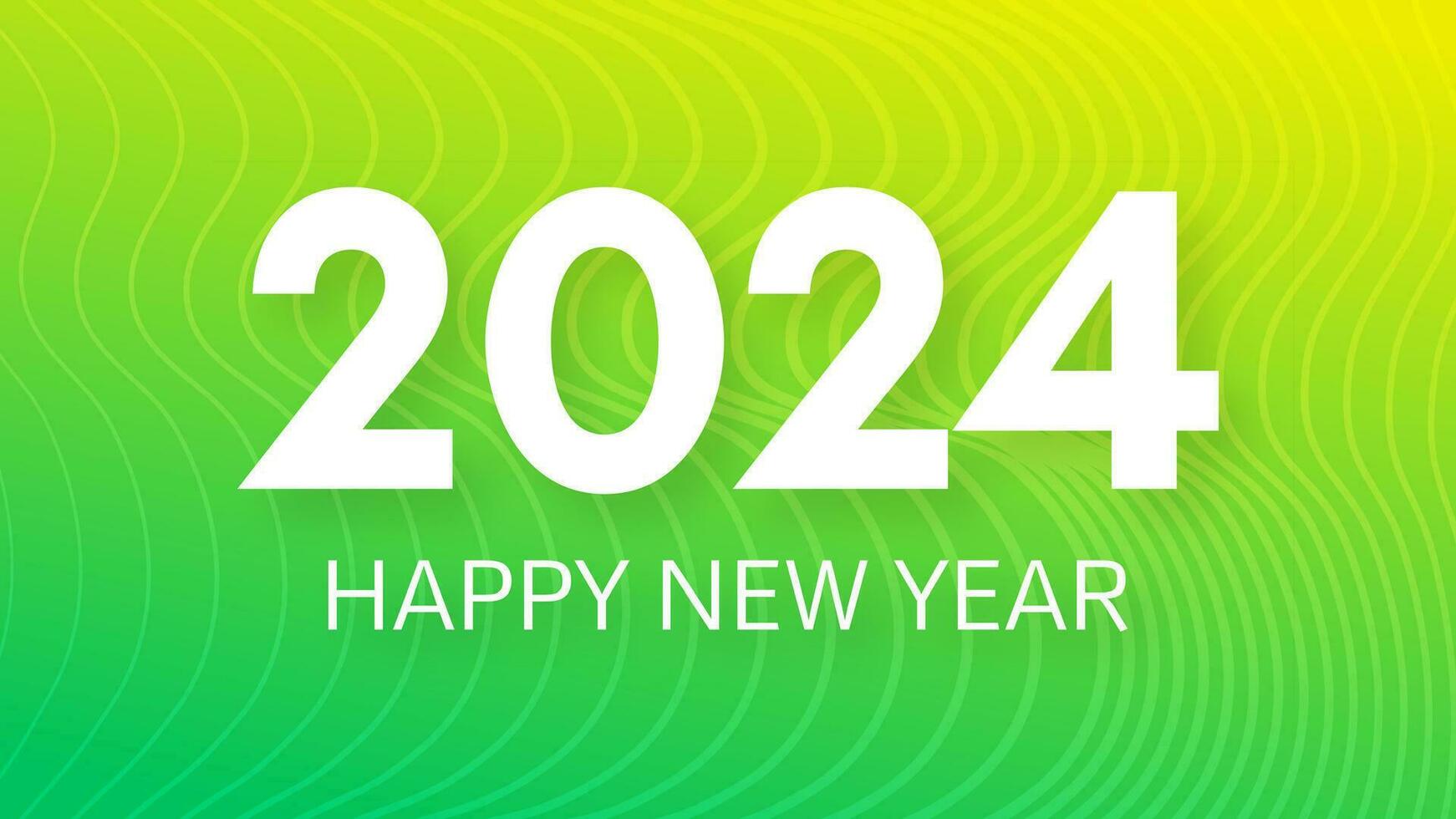 2024 Happy New Year on colorful background vector