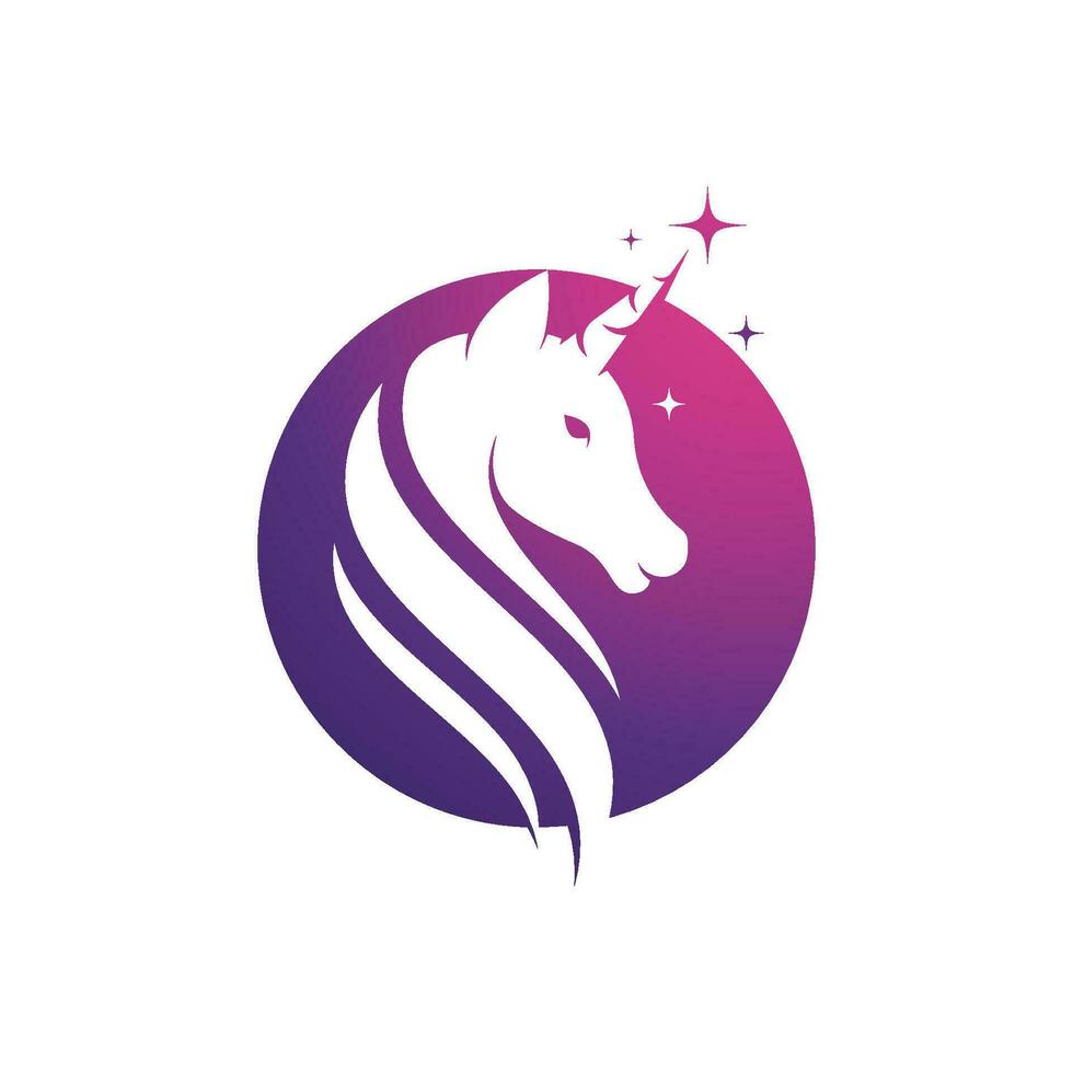 Ilustración de vector de icono de logotipo de unicornio