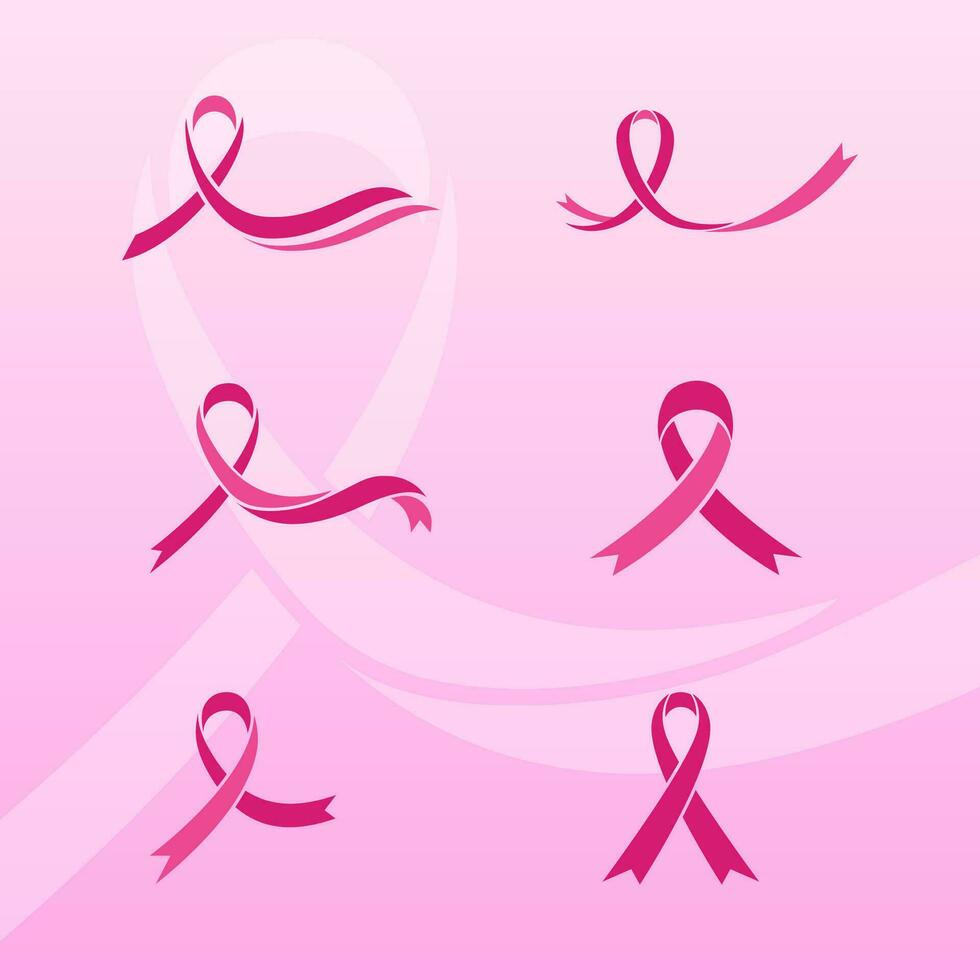 pink ribbon breast cancer icon vector