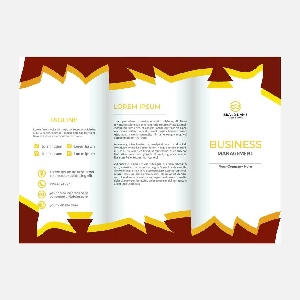 vector minimal corporate trifold brochure template design