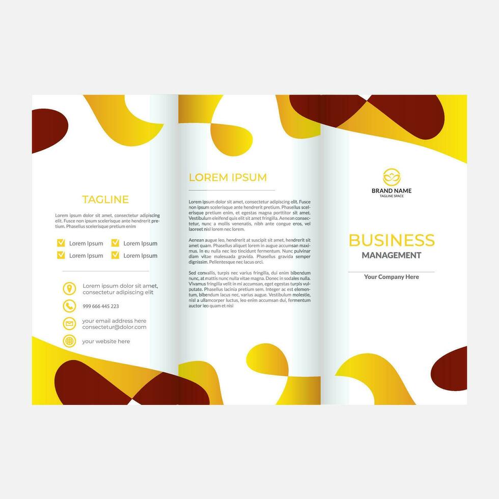 vector minimal corporate trifold brochure template design