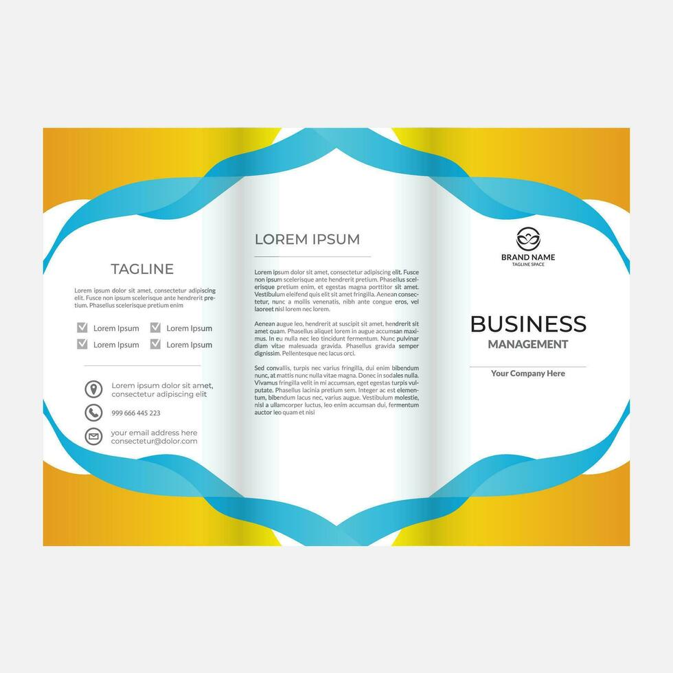 vector minimal corporate trifold brochure template design