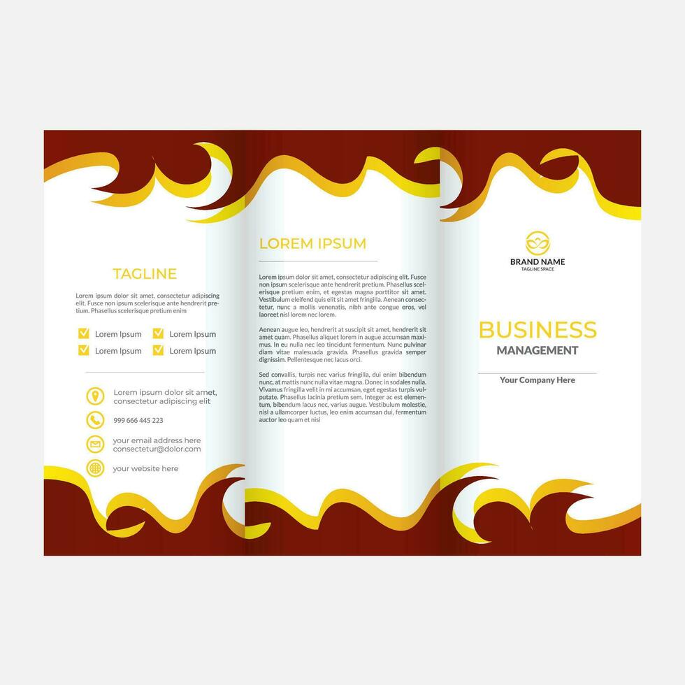 vector minimal corporate trifold brochure template design