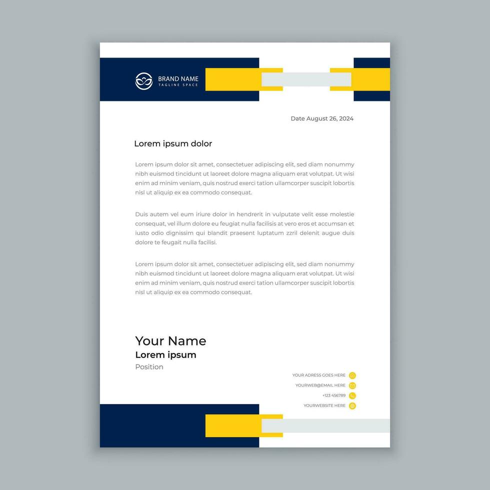 vector modern business letterhead template design with minimal element