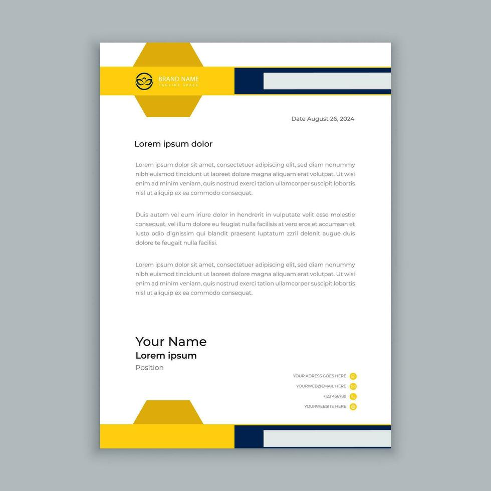 vector modern business letterhead template design with minimal element