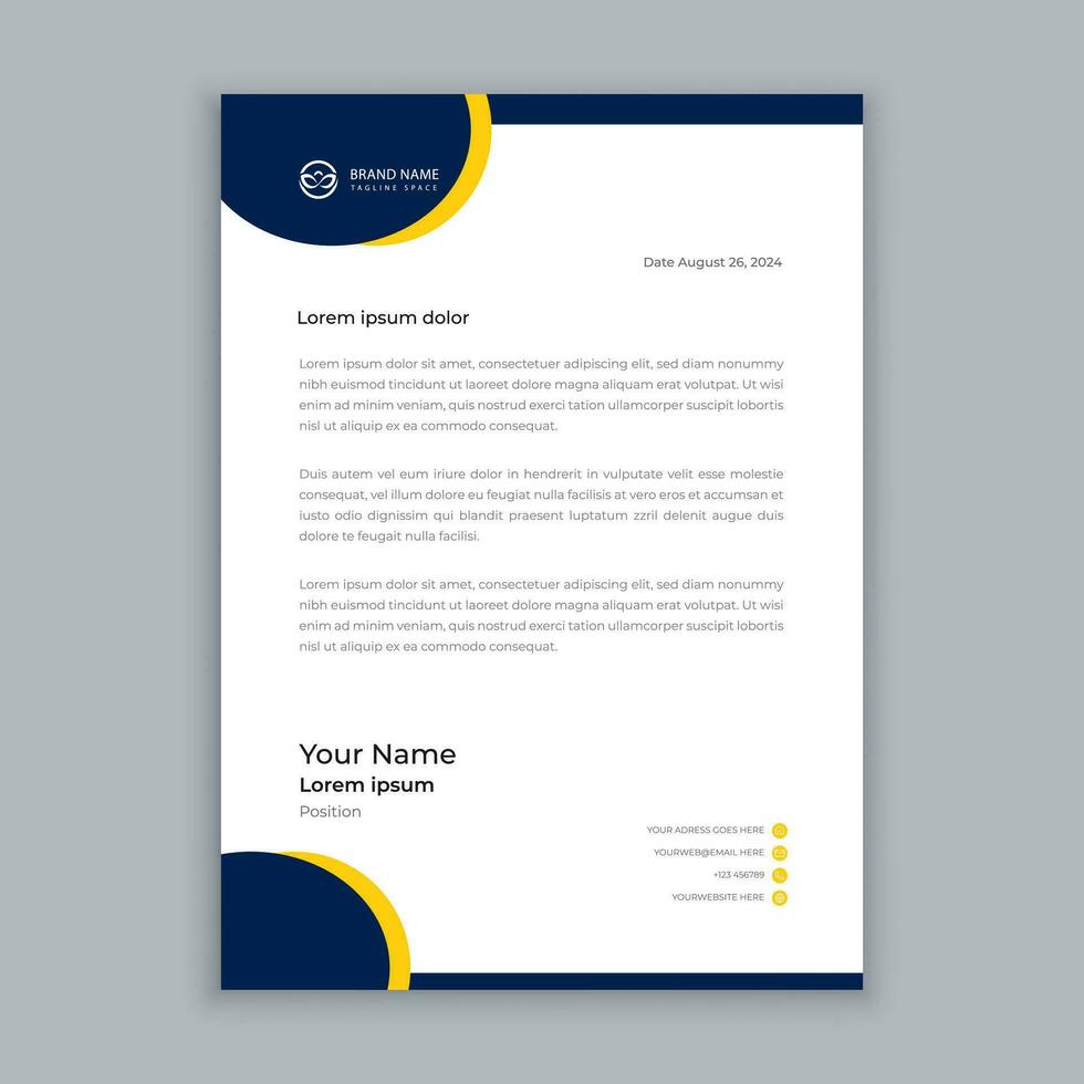 vector modern business letterhead template design with minimal element