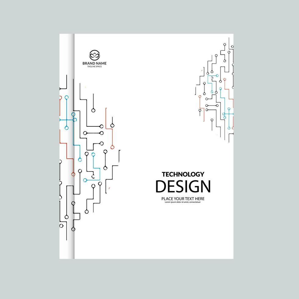 vector modern tech book cover design