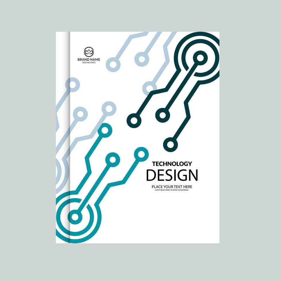 vector modern tech book cover design