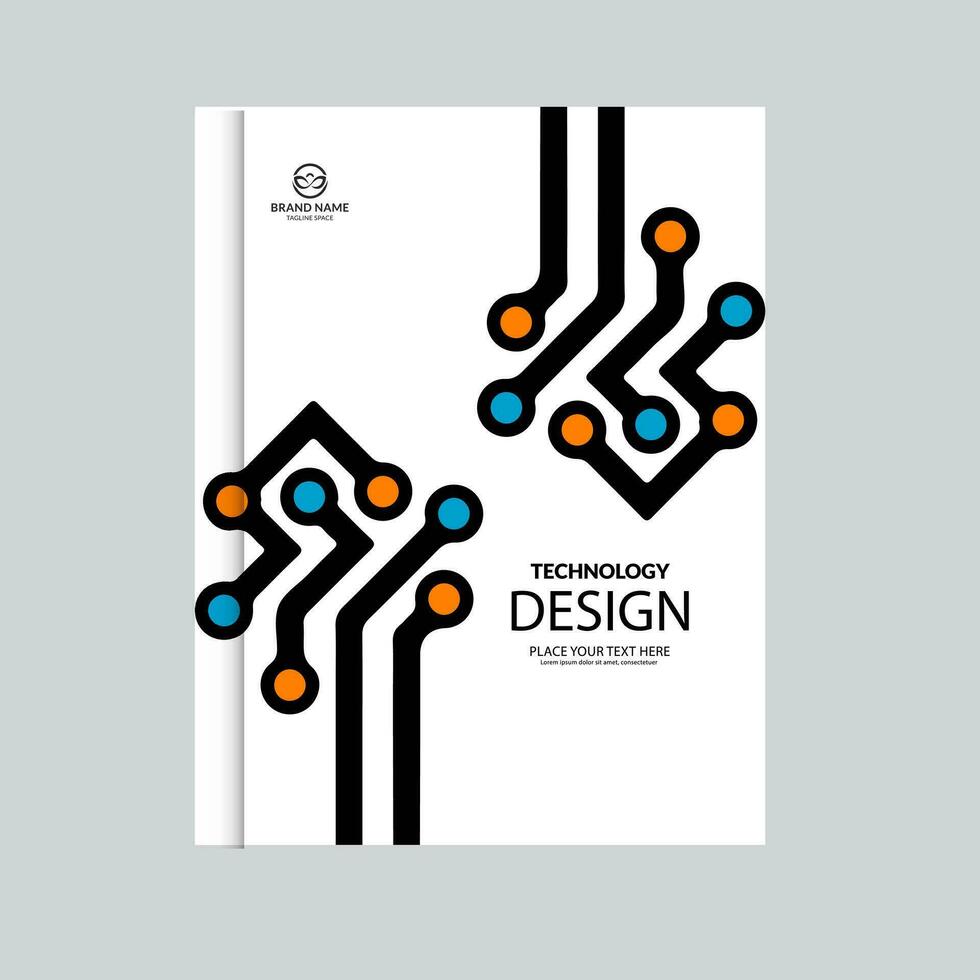 vector modern tech book cover design