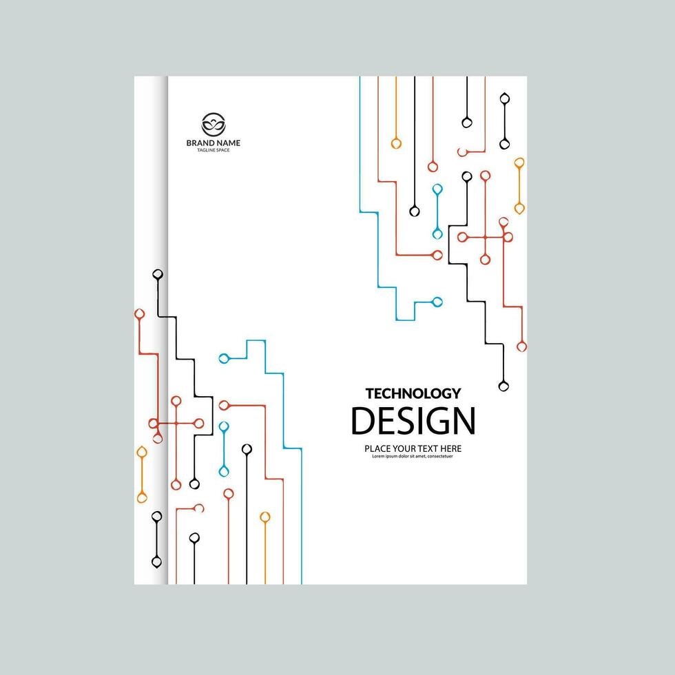 vector modern tech book cover design