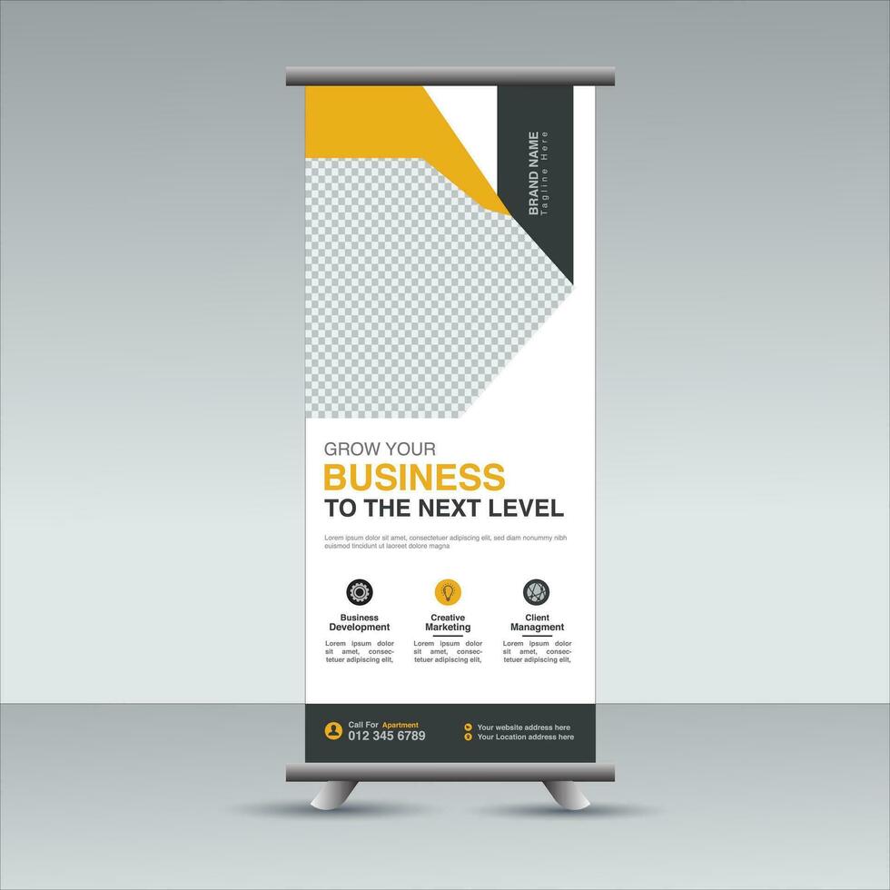 creative vector blue roll up banner design