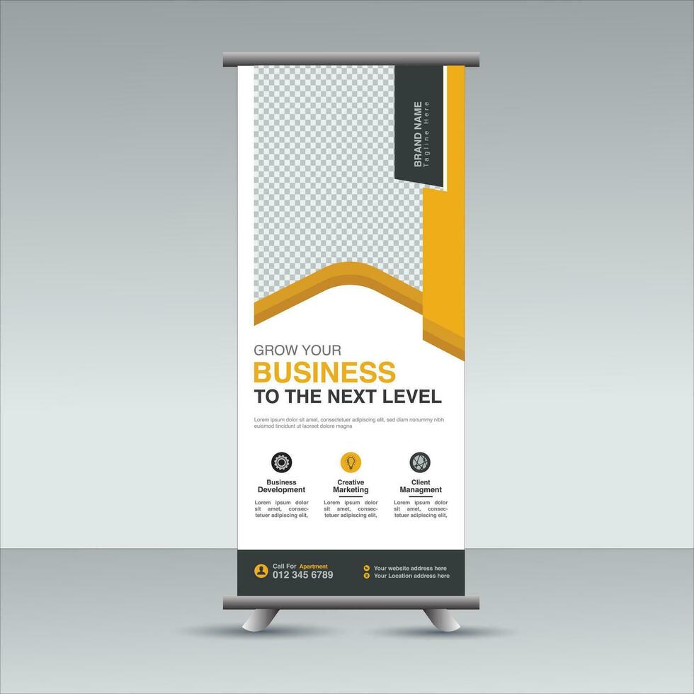 creative vector blue roll up banner design