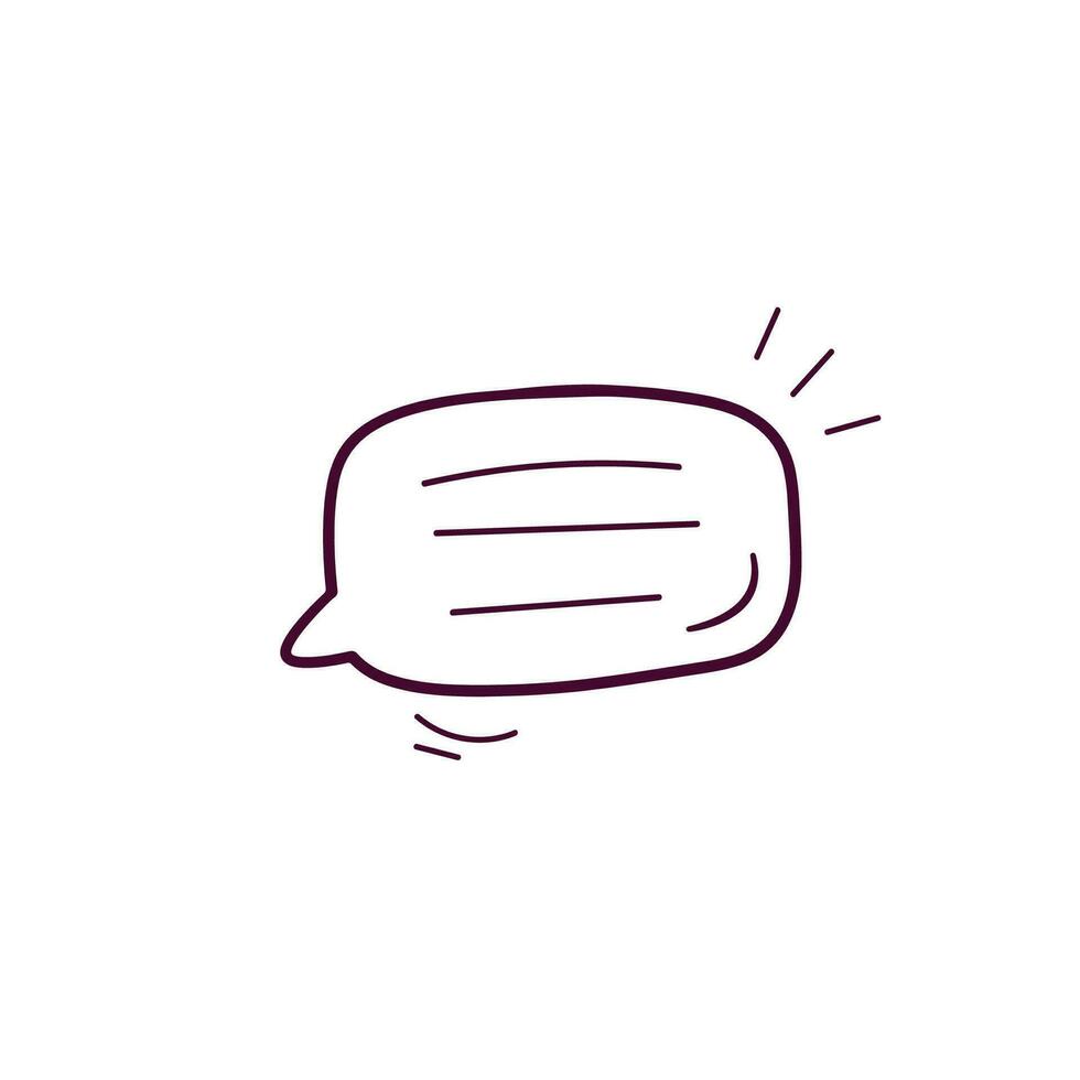 Hand Drawn illustration of speech bubble icon. Doodle Vector Sketch Illustration