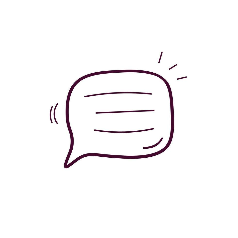 Hand Drawn illustration of speech bubble icon. Doodle Vector Sketch Illustration