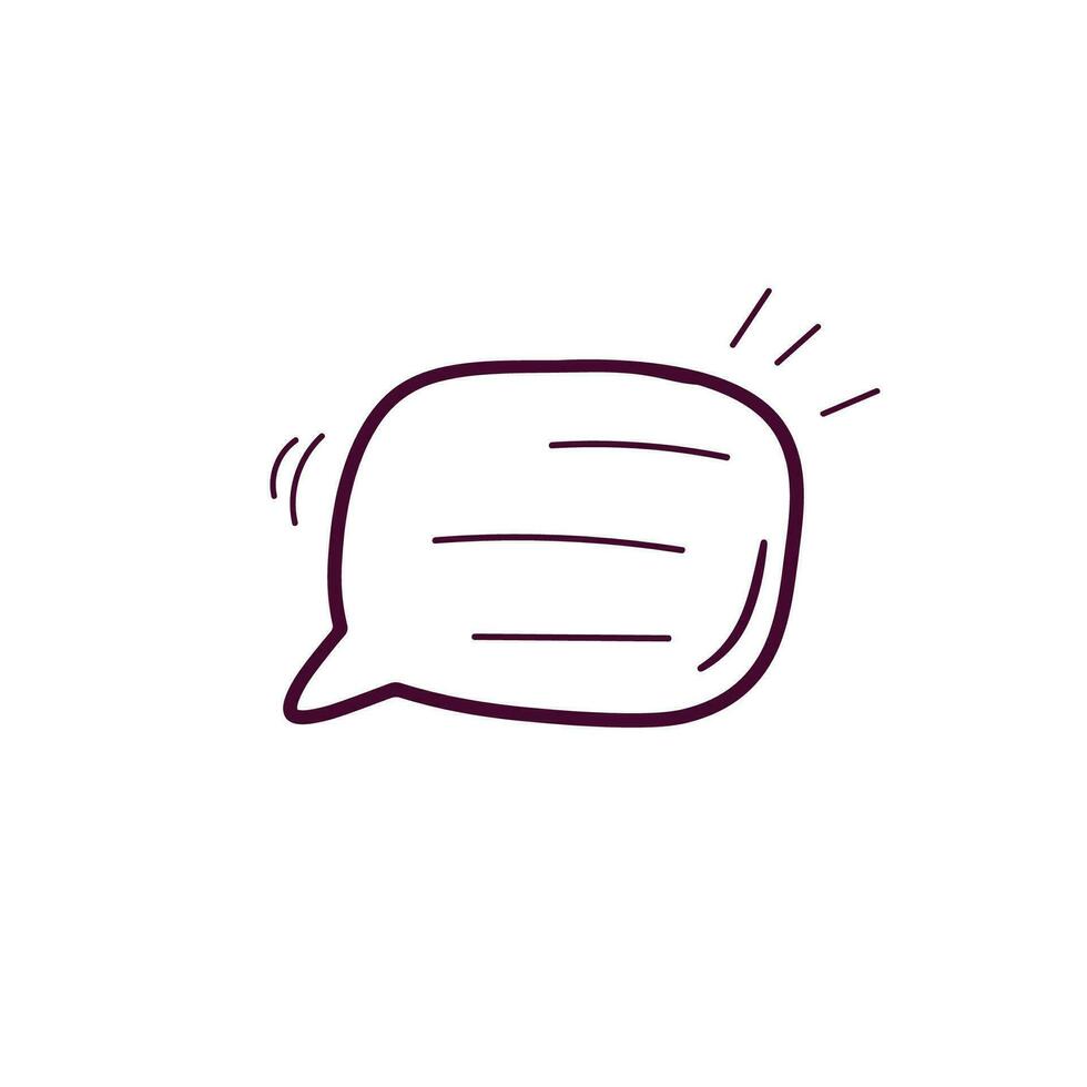 Hand Drawn illustration of speech bubble icon. Doodle Vector Sketch Illustration