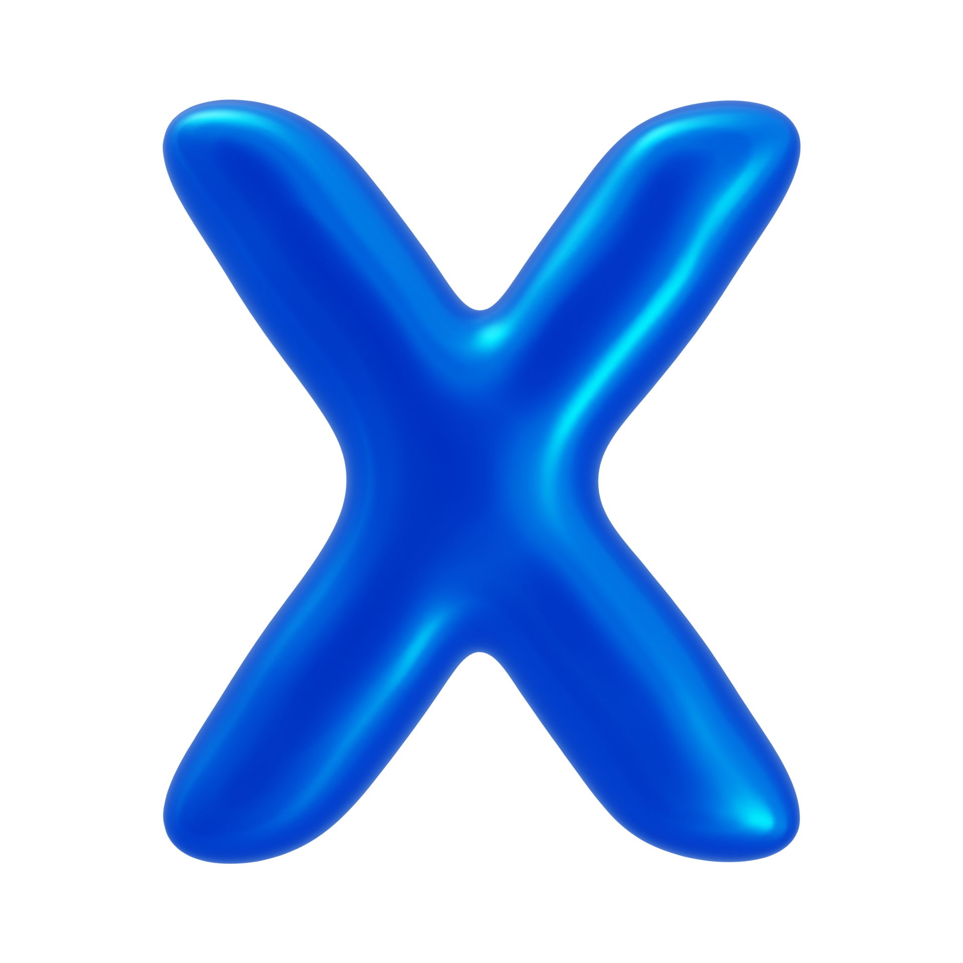 3d Alphabet Letter X With Blue Color 35750768 Png
