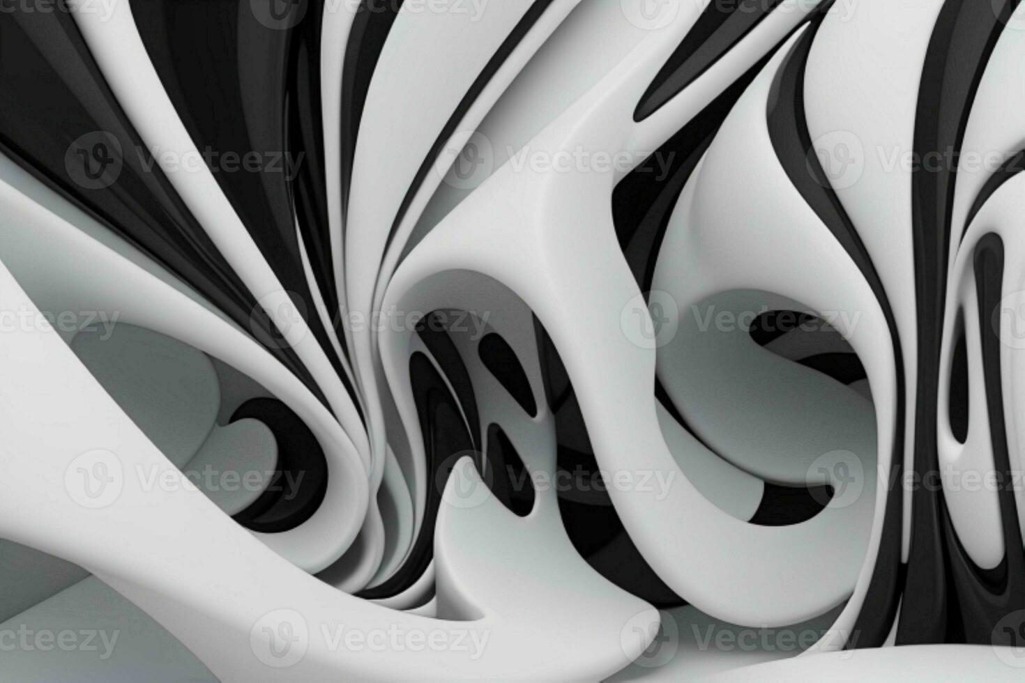 AI generated 3d rendering luxury white and black abstract background. Pro Photo