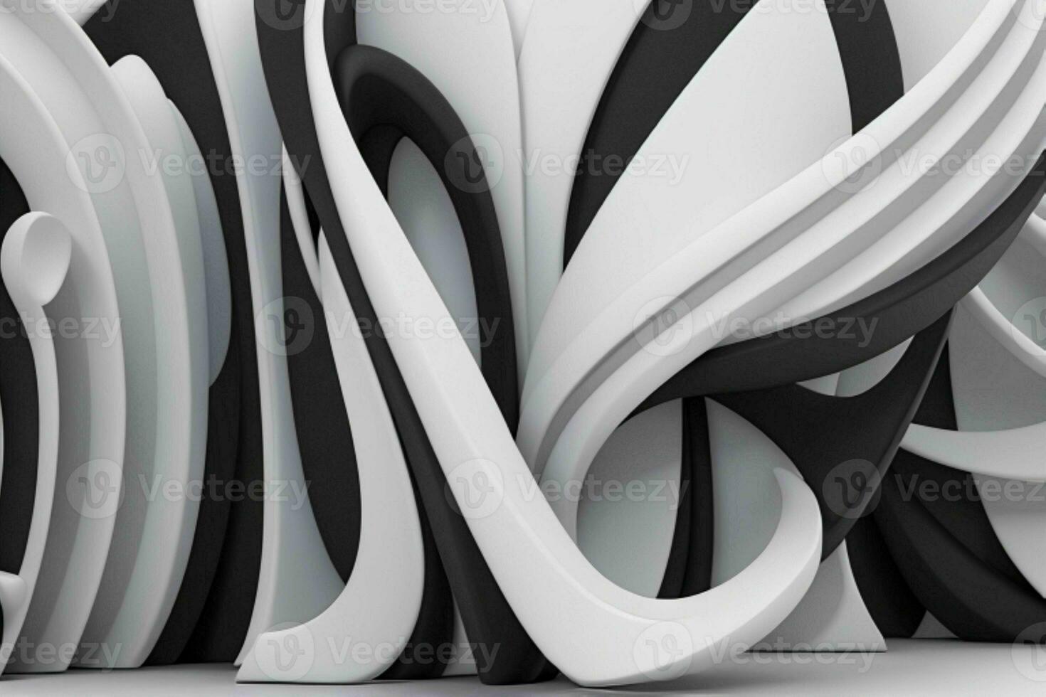 AI generated 3d rendering luxury white and black abstract background. Pro Photo