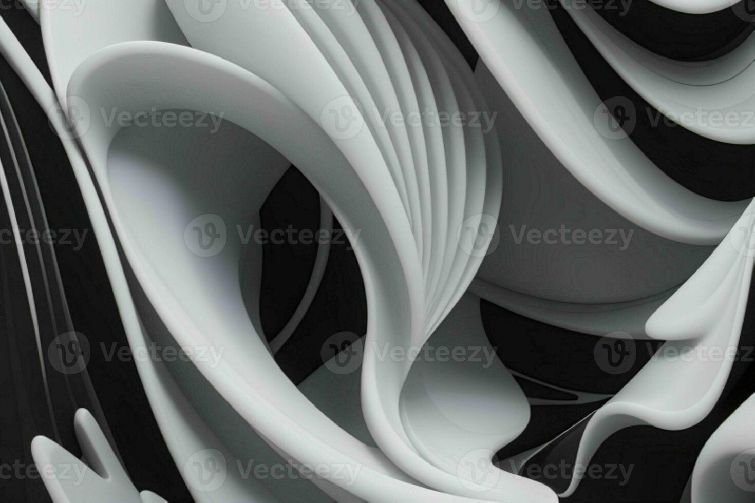 AI generated 3d rendering luxury white and black abstract background. Pro Photo