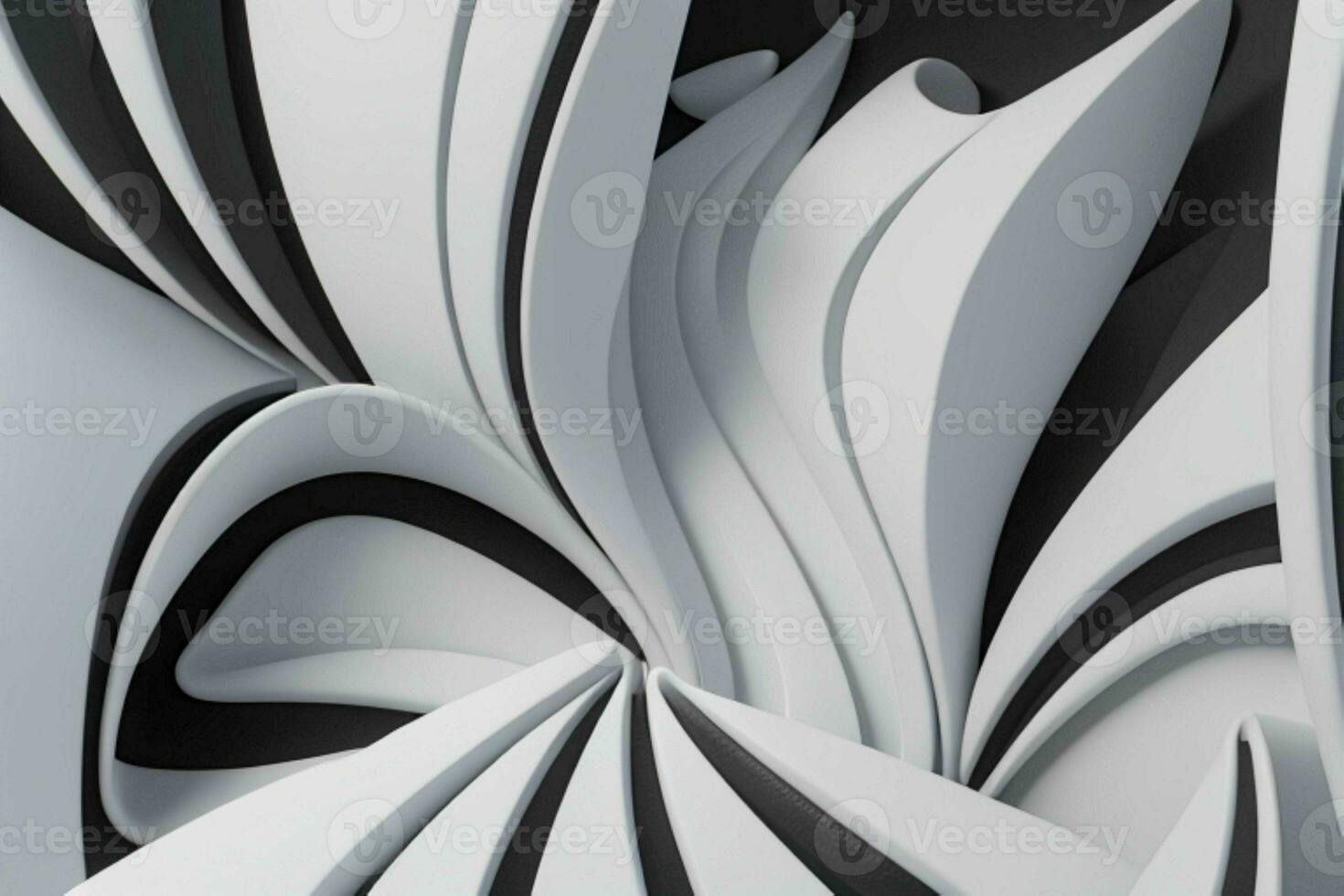 AI generated 3d rendering luxury white and black abstract background. Pro Photo