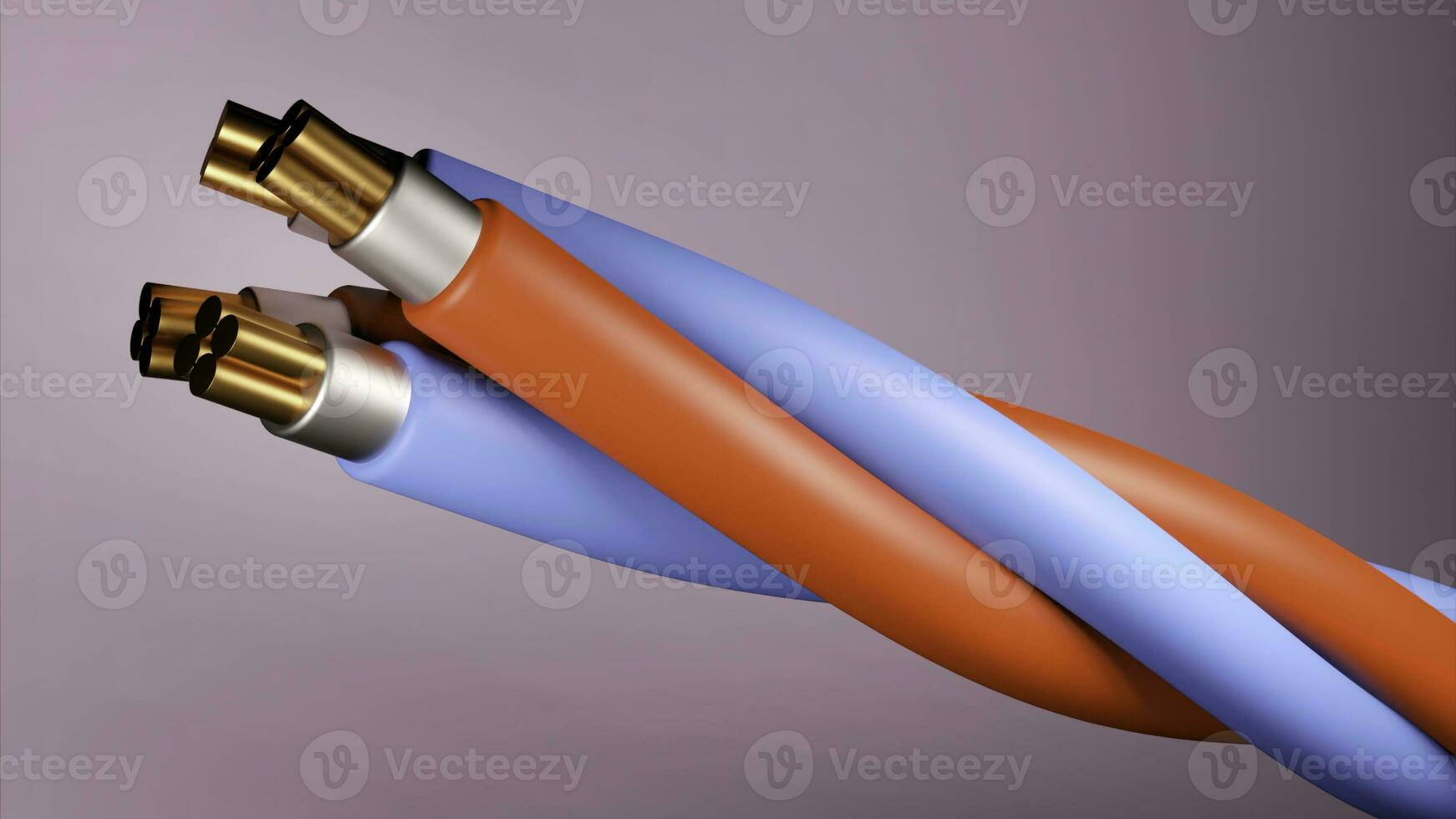 Concept of fiber optic cable on a colored background. Design. Future cable technology, detailed curved cable, powerful communication technology network. photo