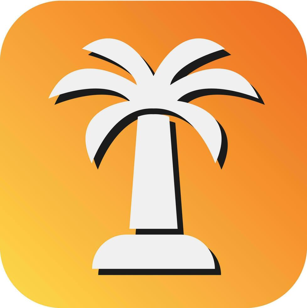 Palm Tree Vector Glyph Gradient Background Icon For Personal And Commercial Use.