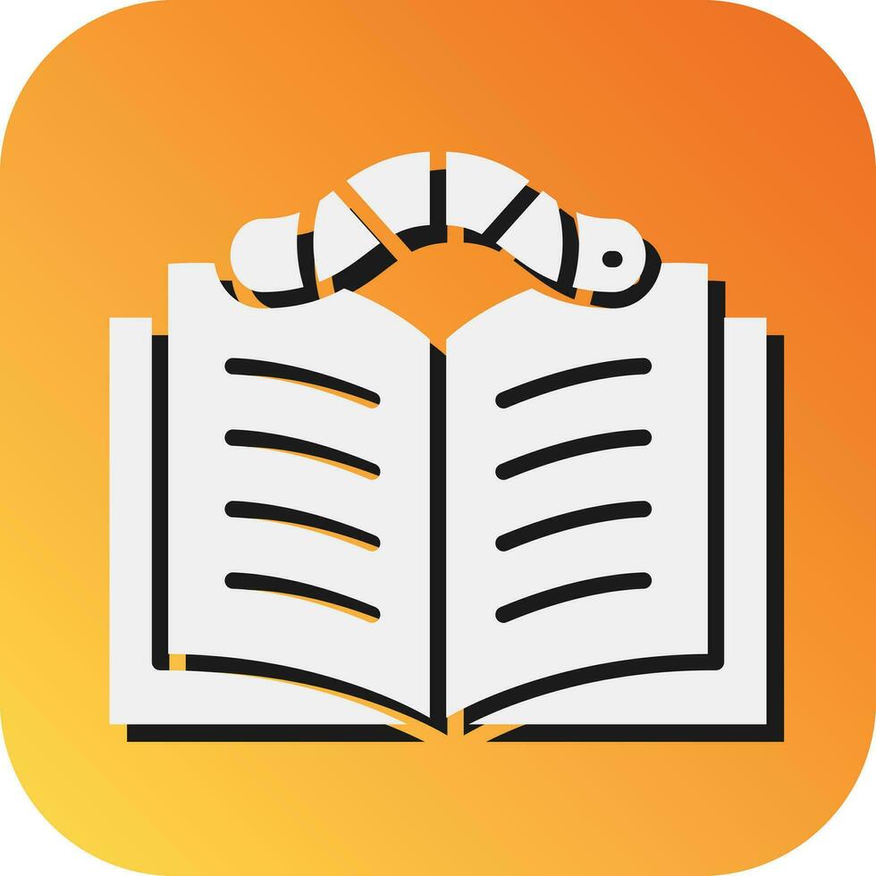 Bookworm Vector Glyph Gradient Background Icon For Personal And Commercial Use.