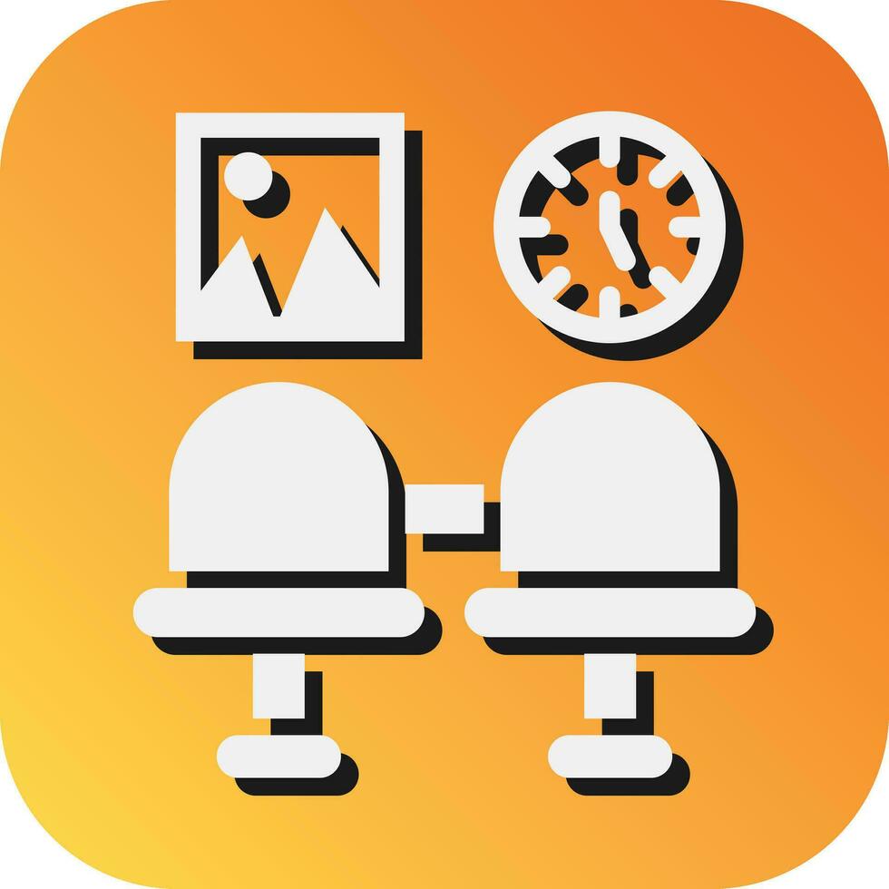 Waiting Room Vector Glyph Gradient Background Icon For Personal And Commercial Use.