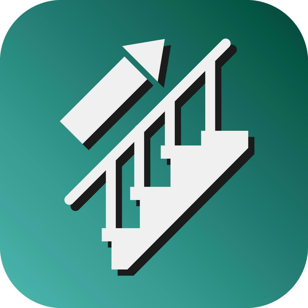 Upstairs Vector Glyph Gradient Background Icon For Personal And Commercial Use.