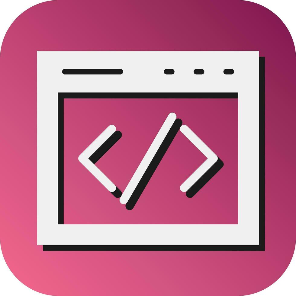 Coding Vector Glyph Gradient Background Icon For Personal And ...