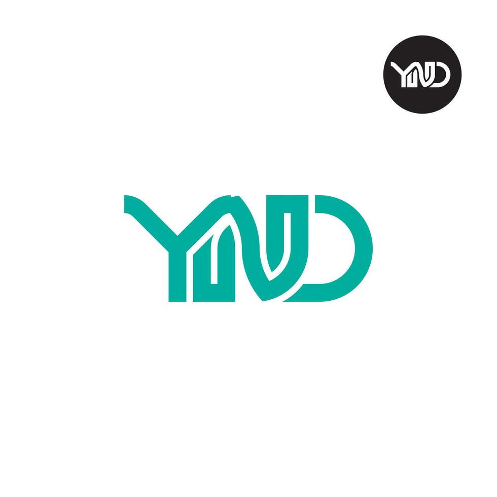 letra ynd monograma logo diseño vector