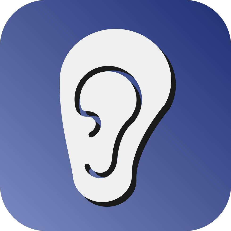 Ear Vector Glyph Gradient Background Icon For Personal And Commercial Use.